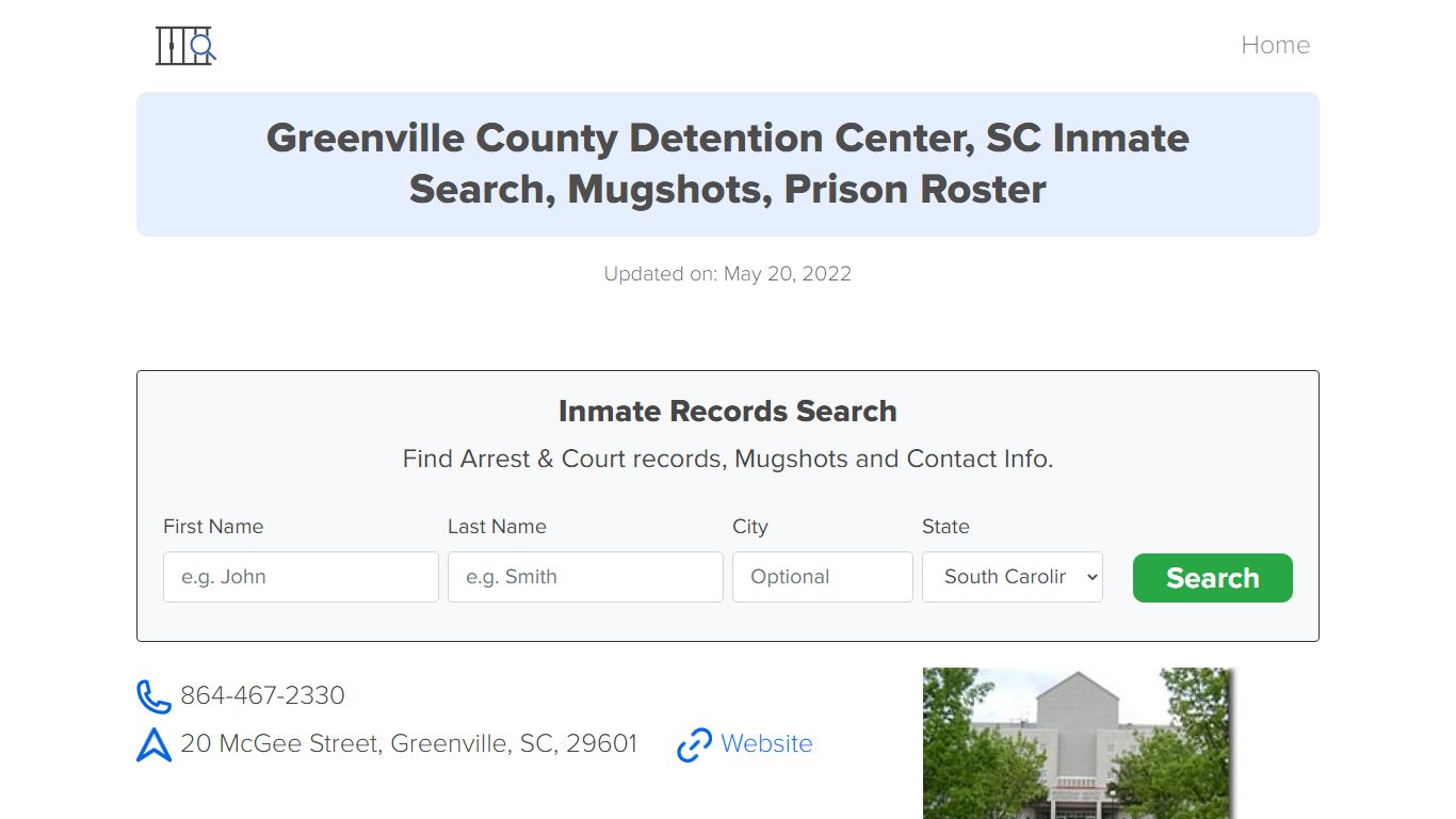 Greenville County Detention Center, SC Inmate Search ...